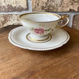 Dolly Madison Rose Teacup & Saucer Made in USA Collector China Lovely Condition!